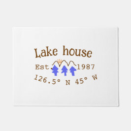 Paillasson Lake house et. Date année coordonnées personnalisé