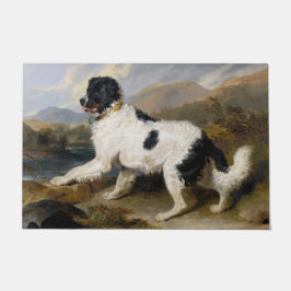 Paillasson Landseer Newfoundland Dog (animal noir et blanc)