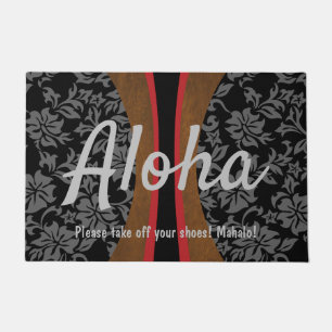 Paillasson Laniakea Hawaïen Faux Bois Planche de Surf Aloha