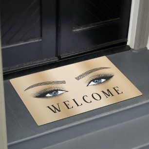 Paillasson Lashes Brows Salon Moderne Gold Welcome