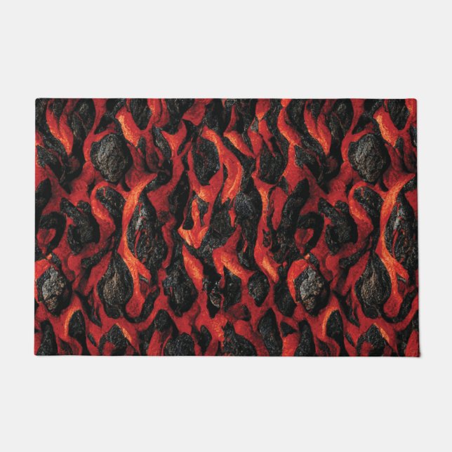 Paillasson Lave Et Roches Volcaniques | Volcano Magma motif (Devant)