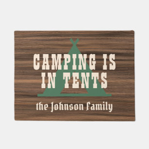 Paillasson Le camping est dans la famille faite sur commande