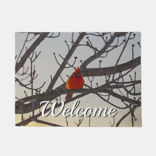 Paillasson Le Cardinal Dans Le Matelas De Bienvenue Du Matin