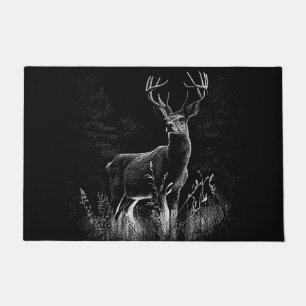 Paillasson Le cerf majestueux en pleine nature - Art noir et