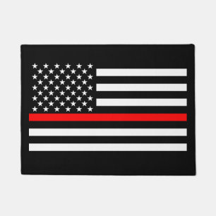 Paillasson Le drapeau américain symbolique de la ligne rouge