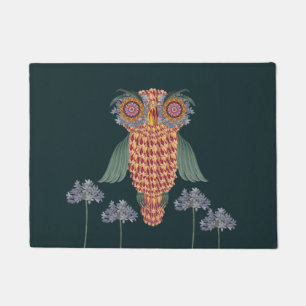 Paillasson Le hibou de la sagesse et des fleurs
