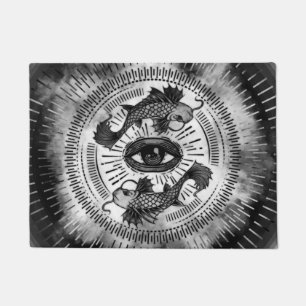 Paillasson Le poisson vu et vu du ciel - noir et blanc