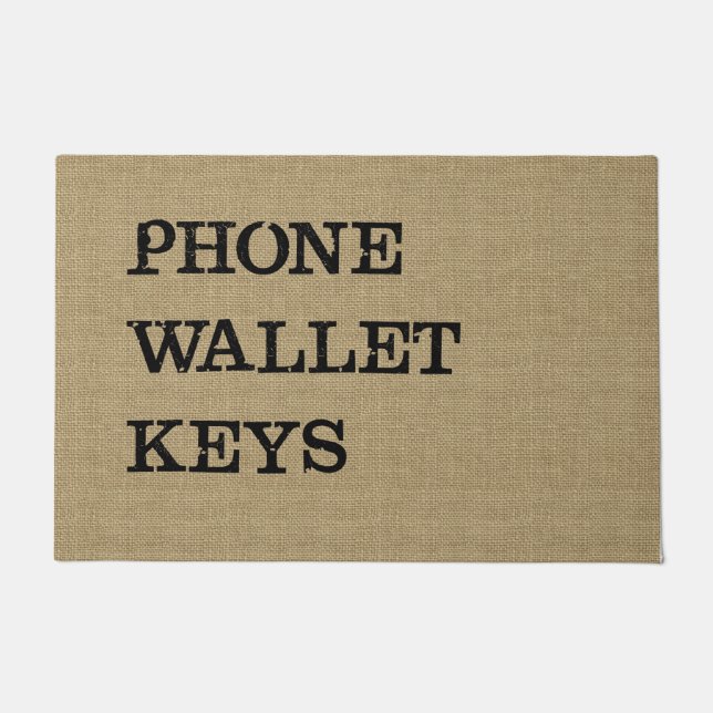 Paillasson Le PORTEFEUILLE de TÉLÉPHONE VERROUILLE le noir (Devant)