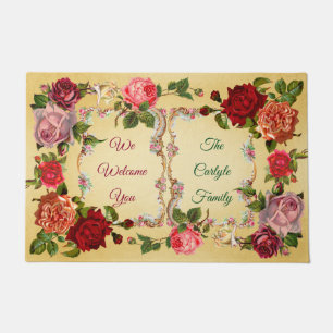 Paillasson Le rococo bienvenu encadre le monogramme victorien