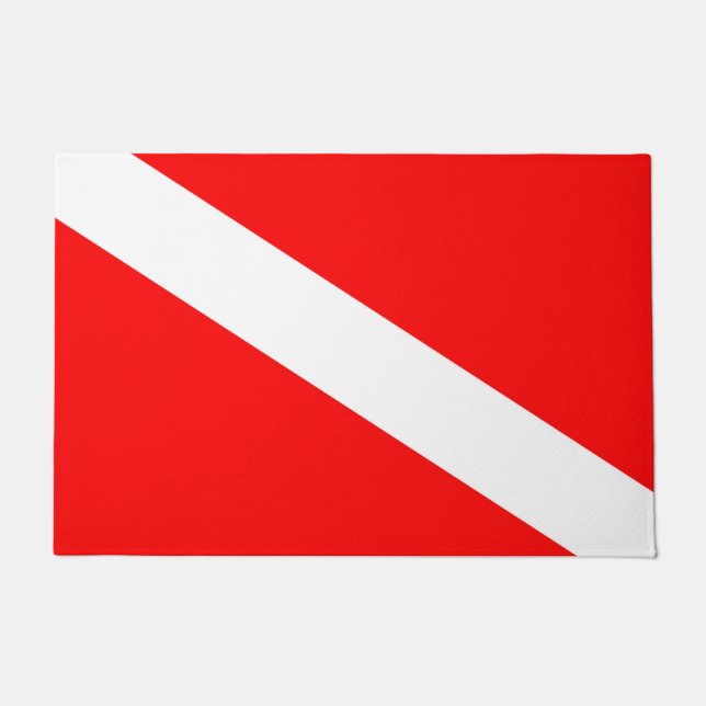 Paillasson le symbole diagonal rouge de la plongée sous-marin (Devant)