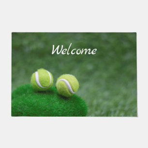 Paillasson Le tennis est sur l'herbe verte