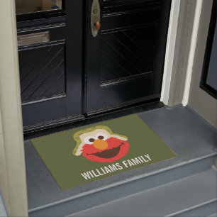 Paillasson Le visage d'Elmo Woodland Ajouter Votre Nom