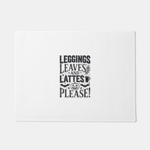Paillasson Leggings Feuilles Lattés Halloween Automne Café Cr
