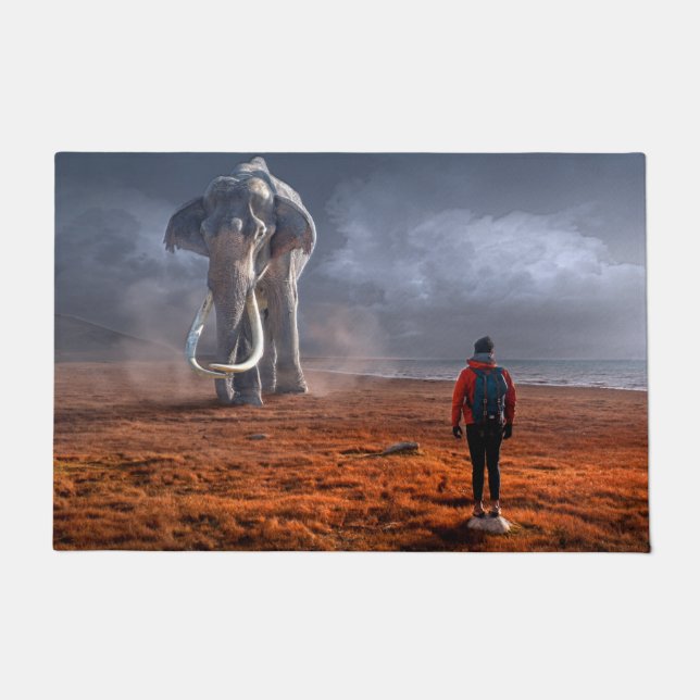 Paillasson L'éléphant d'Imaginaire et l'homme (Devant)