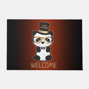Paillasson Leon L'Ours Panda - Nouvel An Panda Bienvenue