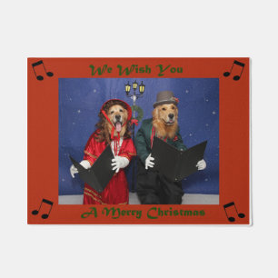 Paillasson Les Carolers de golden retriever chantent le