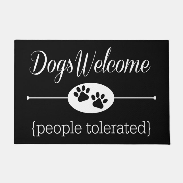 Paillasson Les chiens font bon accueil - à la couverture (Devant)