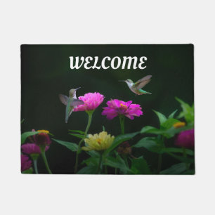 Paillasson Les colibris dans le chat de la porte du jardin