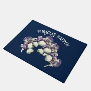 Paillasson Les miracles se produisent Iris Fleurs Inspiration