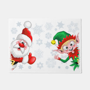 Paillasson Les personnages de Noël de père Noël et Elf