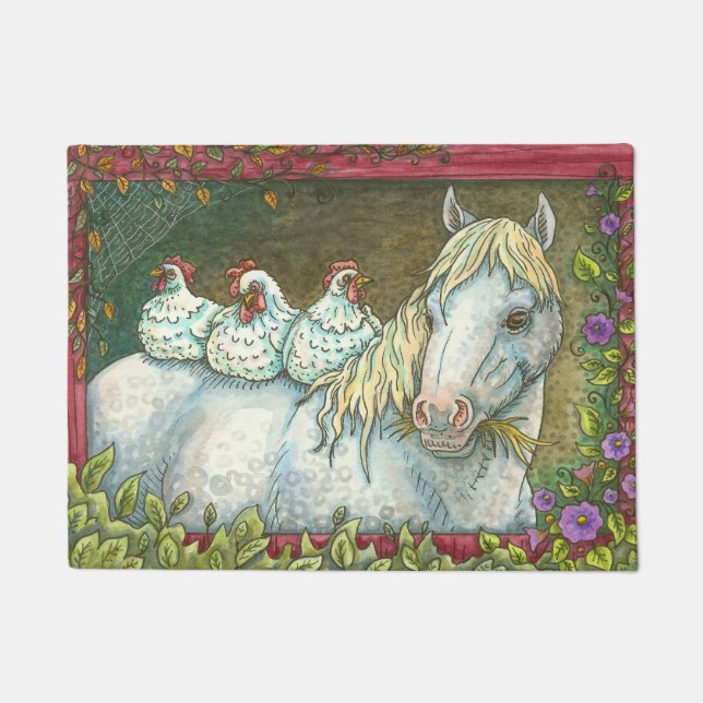 PAILLASSON LES POINTS DANS LA STABLE, LE CHEVAL & POULET PORT (Devant)