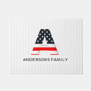 Paillasson Lettre Moderne Avec Drapeau Américain