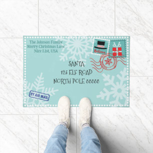 Paillasson Lettre Père Noël Snowflake personnalisée Noël