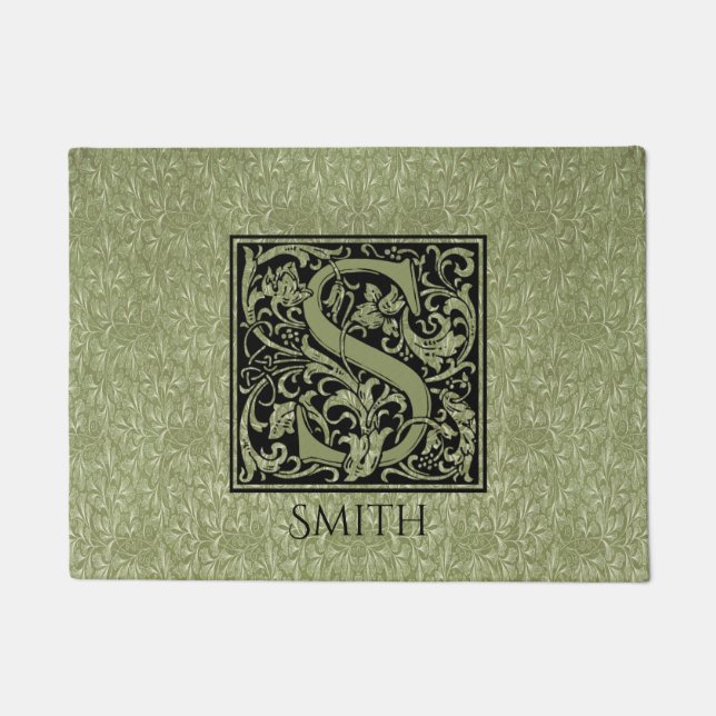 Paillasson Lettre S Première Lettre Monogramme Personnalisé (Devant)