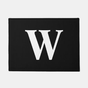 Paillasson Lettre W Monogramme Noir Blanc Moderne