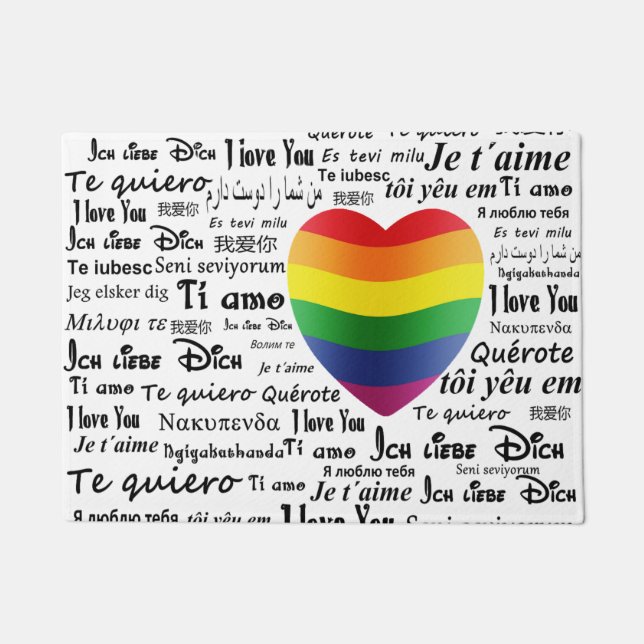 Paillasson LGBT je t'aime (Devant)