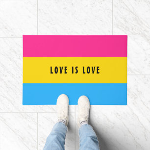 Paillasson LGBT Rainbow Pansexual Pride drapeau Texte personn