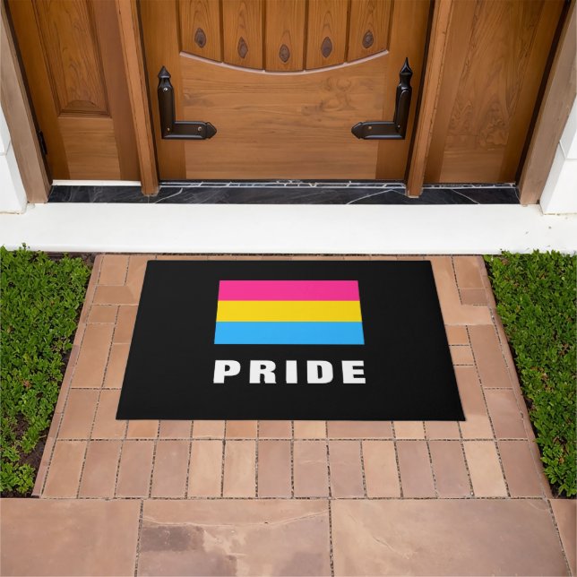 Paillasson LGBTQ Rainbow Pansexual Pride drapeau Texte person (De plein air)