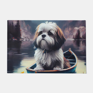 Paillasson Lhasa Apso sur une pagaie : Une aventure pittoresq