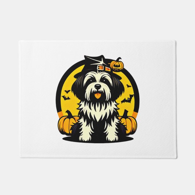 Paillasson Lhasapoo chien halloween (Devant)
