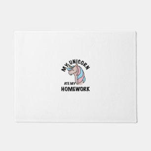 Paillasson Licorne A Mangé Mon Devoir T Shirt Fille Femmes En