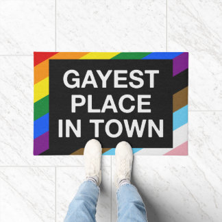 Paillasson Lieu Gayest En Ville LGBTQ Rainbow Stripes Pride