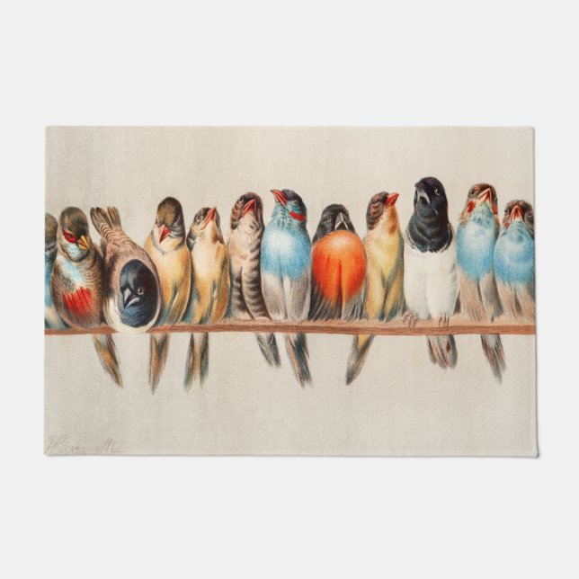 Paillasson Ligne d'oiseaux et de colombes (Devant)