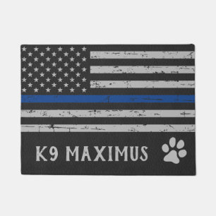 Paillasson Ligne mince bleue - Paw de chien - Police K9
