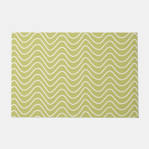 Paillasson Ligne minimale verte de chaux Motif Chevron
