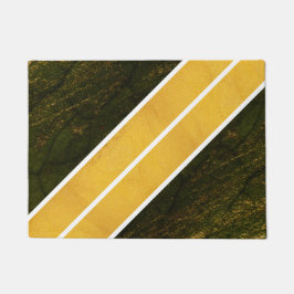 Paillasson Lignes blanches d'or vert