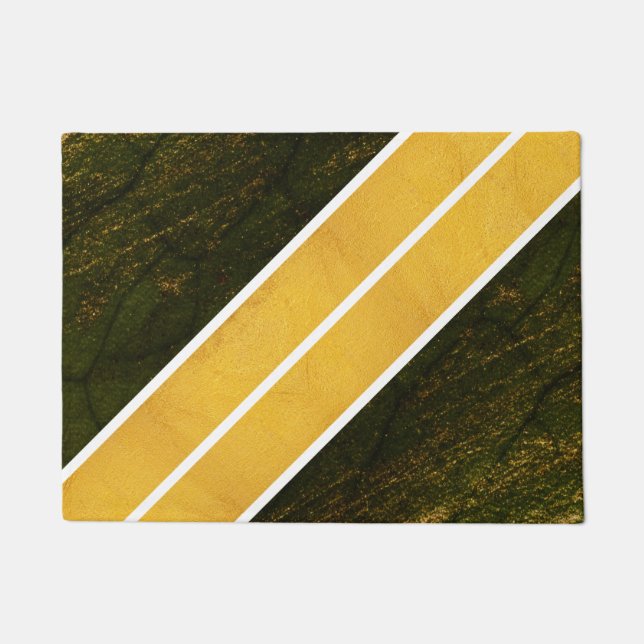 Paillasson Lignes blanches d'or vert (Devant)