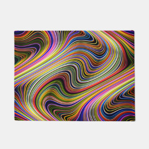 Paillasson Lignes Courbes Multicolores Modernes Et Élégante