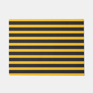 Paillasson Lignes géométriques horizontales jaunes noires Abe