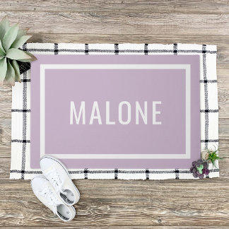 Paillasson Lilac Purple Nom de famille personnalisé mat de po