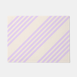 Paillasson Lilac violet et beige cinq bandes motif