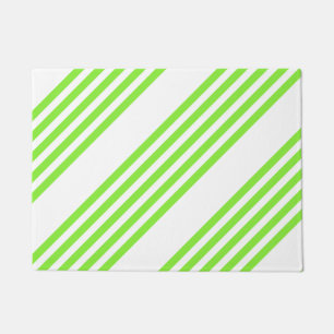 Paillasson Lime vert et blanc cinq bandes motif
