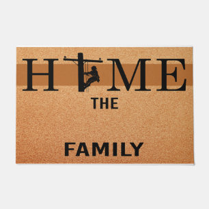 Paillasson Lineman Home Doormat, Famille Lineman personnalisé