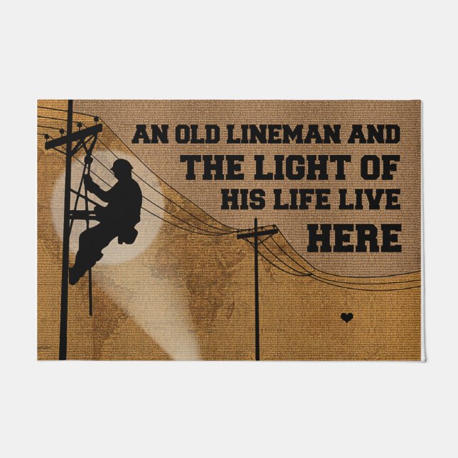 Paillasson Lineman's Gift, Housewarming Gift, Home Decor (Devant)