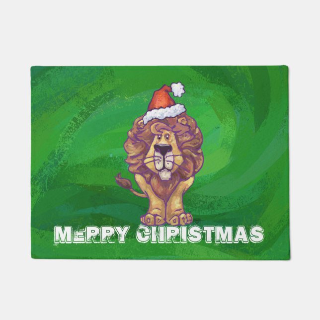 Paillasson Lion Christmas on Green (Devant)