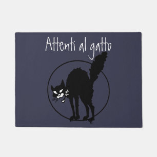 Paillasson L'Italien prennent garde de l'art noir de chat de
